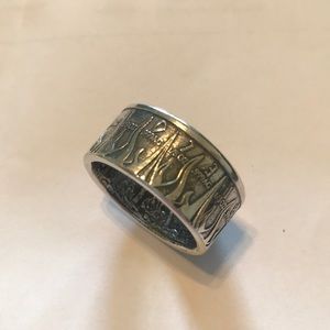 Silver .999 Size 11.5 Coin Ring